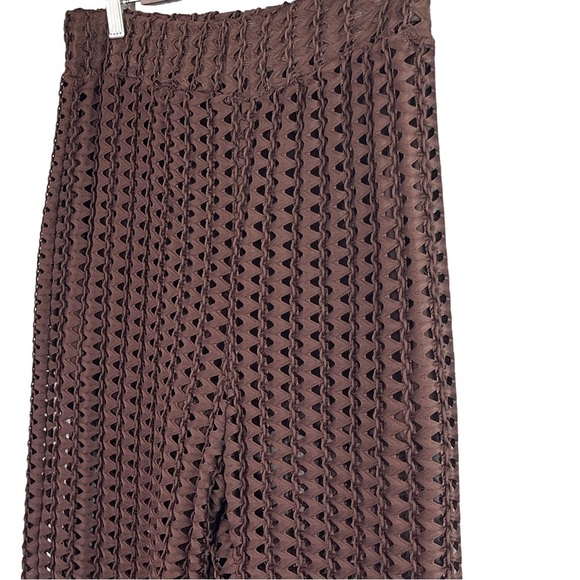 Zara Trafaluc Collection Open Weave Elastic Waist Pull on Pants Brown Size M - Picture 3 of 9